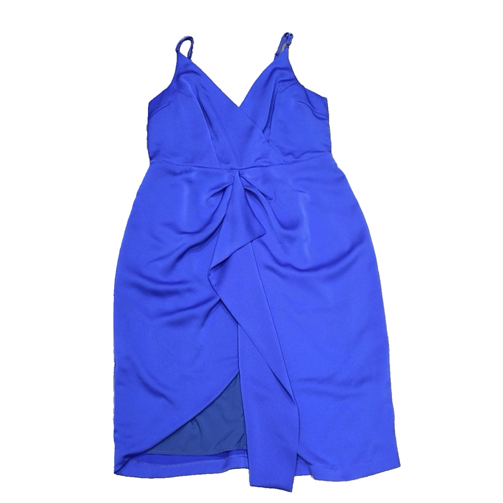 Anthropologie Royal Blue Maxi Dress with Front Drape